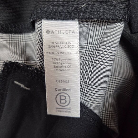 Athleta‎ Brooklyn Mid Rise Ankle Pant Womens 8 Gray Plaid Travel UPF 50 - Picture 9 of 10